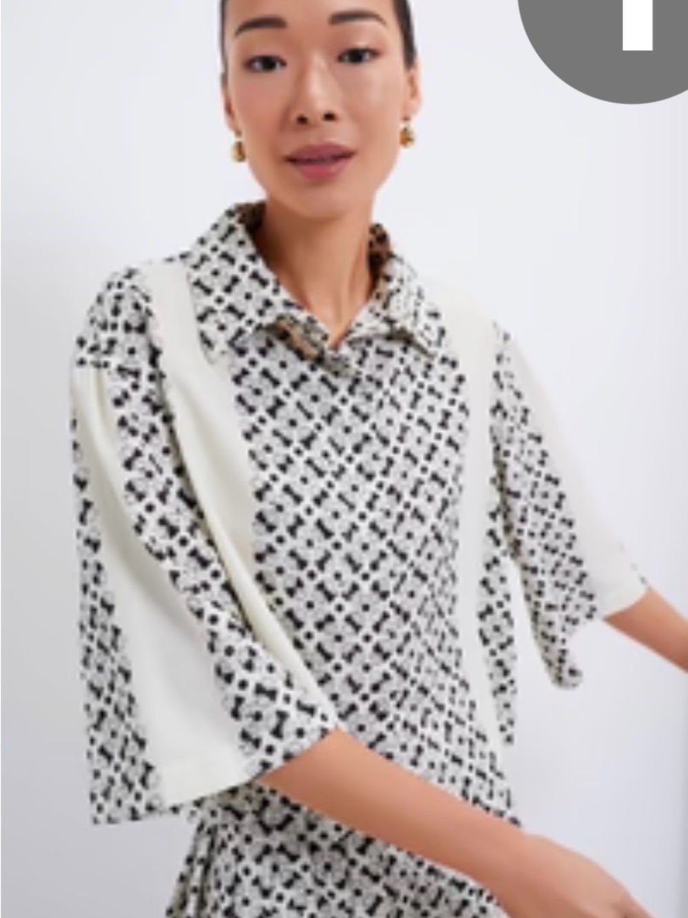 Tuckernuck Cream and Black Geometric Button-Down Shirt